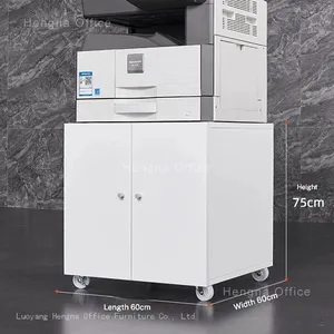 Modern Office Printer Stand Cabinet With Drawers | Quiet Rolling Base for Corporate Offices in New York | Durable Steel Construction thumbnail-2