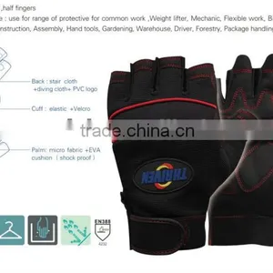 Light Mechanic Gloves Industry Safety Half Fingers thumbnail-1