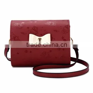 Lady Red Handbag Bowknot Shoulder Bag Women Bags Latest New Design 4 Color thumbnail-1