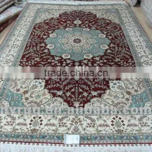 Hand Tufting Silk on Wool Antique Persian Style Double Knots Silk Carpet Merinos thumbnail-1