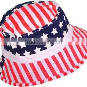Wholesale Cool Mens Beer Funny Tie Dyed American Flag Bucket Hat thumbnail-3