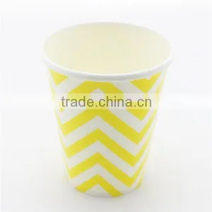Party Suppllies Disposable 9 oz Blue Striped Paper Cups thumbnail-6