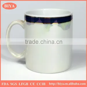 Ceramic Souvenir Mug 11oz Promotion White Porcelain Coffee Mug Coated Five Colors Pearl Glazed, Design Can be Custom thumbnail-2