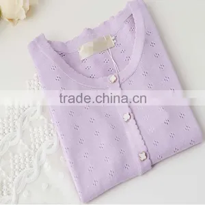 Sweet Hollowed Knitted Sweater Cardigan for Lady's Wear thumbnail-2