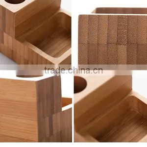 Personalized Bamboo Desk Accessories, Bamboo Pen Pot thumbnail-1
