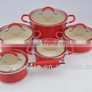 7Pcs Ceramic Color Coating Stainless Steel Cookware Set for Wholesale thumbnail-1
