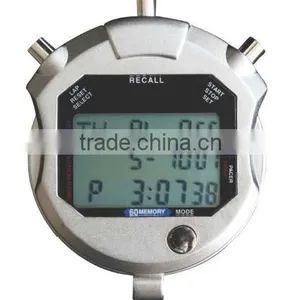 Handheld LCD Metal Case ,sport, Digital Three Rows Stopwatch thumbnail-1