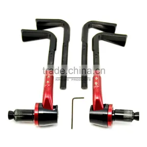 BJ-LG-003 Bent Style Universal Red 7/8" 22mm CNC Motorcycle Brake Lever Guard thumbnail-2