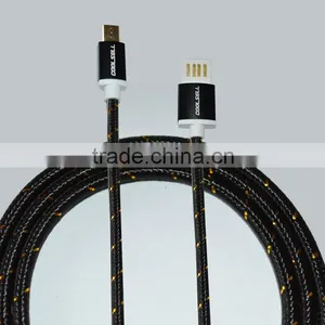 Dual Nylon Braided Cable Gold Plated With Aluminium Alloy Casing and Metal Head thumbnail-4