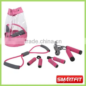 Lovely Pink Color Training Set With Portable Pvc Bag Body Strength Training Set for Indoor Using thumbnail-1