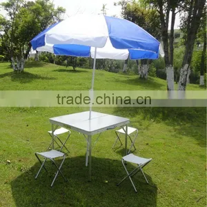 Folding Aluminum Picnic/Camping Table With 4 Stools thumbnail-5