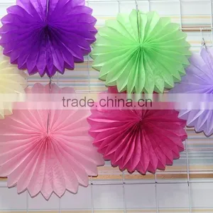 Fashion Colorful Tissue Paper Fan for Party Wedding Decorations thumbnail-1
