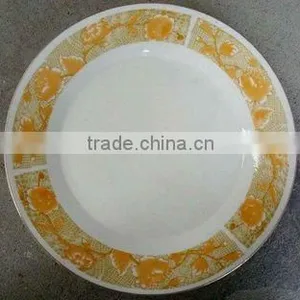 Daily Use White Ceramic Porcelain Fruit Plate With Cut Edge / Ceramic Fruit Plate With Flower Design thumbnail-2