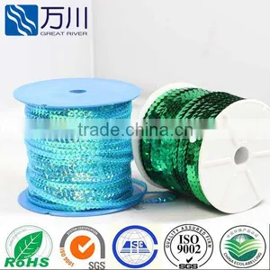 Hot Pink AB Color Glitter Sequin Trimming String,wholesale PVC Spangle Sequin Paillette for Christmas Omament thumbnail-1