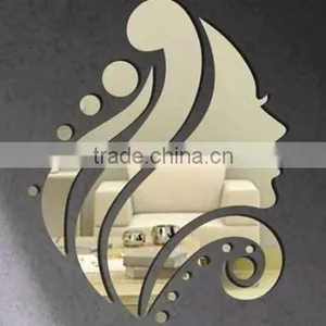3D Mirror Woman Girl Face New Wall Stickers Room Home Decoration Art Decal thumbnail-1