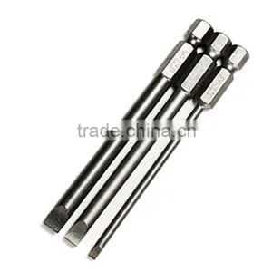 3PCS/Lot S2 Steel Magnetic Slotted Screwdriver Bits Set Slotted Electric Screwdriver 75mm Length AR-55 thumbnail-1
