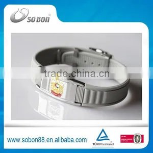 Wholesale in Japan Silicone Energy Bracelet, Health Titanium Germanium Negative Ion Bracelet Made in CHINA thumbnail-2
