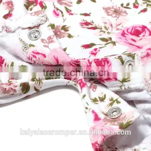 Baby Clothing China Pink Floral Pattern Cotton Romper for Gift Baby thumbnail-5