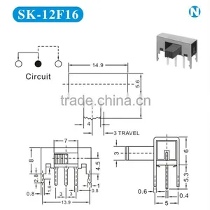 SK-12F16 Horizontal Slide Switch thumbnail-1
