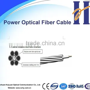 Outdoor Power Optical Fiber Cable OPGW 12F,, 24F, and 48F G.652D and G655 Fiber Optical Cable thumbnail-1