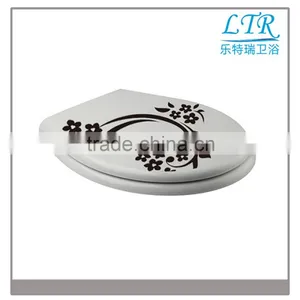Printed Flower Toilet Seat With New Style Soft Close Toilet Hinges thumbnail-1