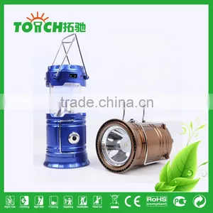Brand New Plastic Rechargeable Emergency Camping Light High Quality LED Camp Torch Lamp 2 in 1 Lantern thumbnail-1