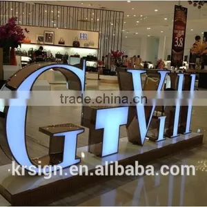 Grade Stainless Steel Luminous Characters / Luxury Brand Shop Door Head / Custom High Brightness Signs thumbnail-6