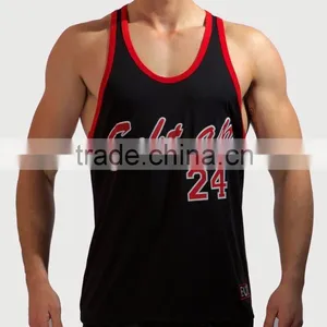 100% Polyester Y-back Mens Gym Singlet With Custom Printing thumbnail-1