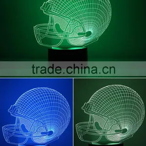 3d Night Light Lamp Decorative Night Lamp Skull Baseball Caps Shape thumbnail-4