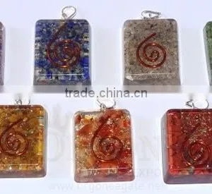 Orgone Square Pendant Chakra Set | Orgone Sets-Orgone Pendant-Orgone Chakra Sets | Orgone Chakra Wholesale Sets thumbnail-1