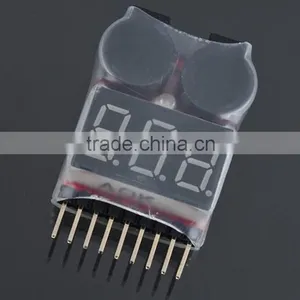 Voltage Test 1-8S RC Model Lipo Battery Voltage Meter Low Voltage Buzzer Alarm thumbnail-2