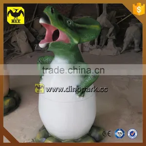 HLT Artistic Dustbin Fiberglass Dinosaur Dustbin For Park thumbnail-1