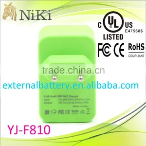 EU Dual USB With Led Wall Charger Home Charger With UL CE ROHS SAA Approved thumbnail-1