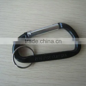 Large D Shaped Aluminum Carabiner With Keyring thumbnail-2