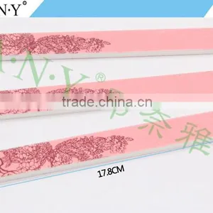 Nail Shape and Polishing Leaves Printing Pink Sandpaper Nail File Customized thumbnail-3