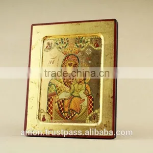 Greek & Russian Orthodox Wooden Icon. Big Size thumbnail-2