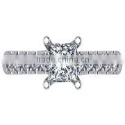 Square Cut Womens Solitaire With Accents Ring Mount096 thumbnail-1
