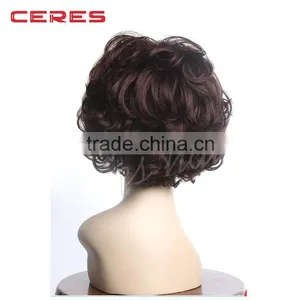 Natural Wig Heat Resistent Synthetic Hair Sexy Bob Style Black Brown Blonde Auburn for Regular Wear or Cosplay thumbnail-2