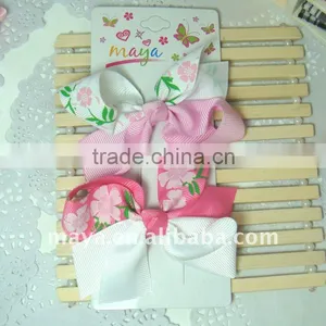 Pink Flower Hair Bows MY3-1 thumbnail-1