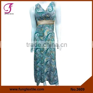 3609 Long Style Micoro Fiber Fashion Latest Women Maxi Dress thumbnail-1