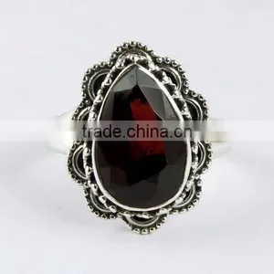 Breathtaking Romantic !! Pear Shape Garnet 925 Sterling Silver Ring, Handmade Silver Jewelry, Silver Jewelry 925 thumbnail-2
