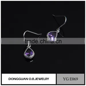 Top Quality Wedding Jewelry Real Silver Plating Diamond Hook Earring For Women thumbnail-5