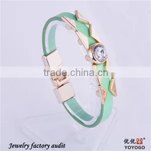 2016 Personalized Light Green Leather Bracelets thumbnail-1
