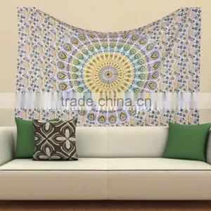 Queen Indian Ombre Mandala Ethnic Gypsy Wall Art Hippie Boho Cotton Home Decorative Tapestry thumbnail-1