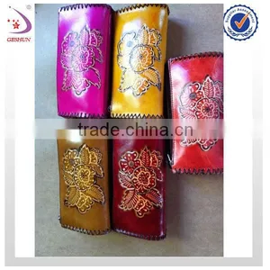 Double Zipper Embossing Real Leather Purse to Sale thumbnail-1