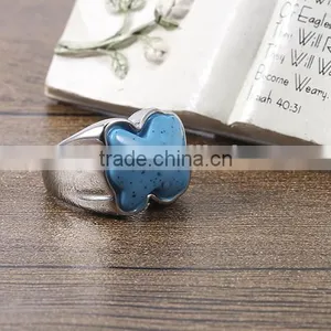 2016 New Arrival Fashion Wholesale Blue Turquoise Lovely Bear Finger Ring thumbnail-3