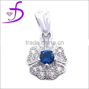 925 Silver Gemstone Inlay Flower Pendant for Girls thumbnail-1