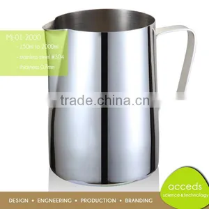 Easy To Clean MJ-01-2000 2000ml Stainless Steel Milk/Coffee Jug thumbnail-1