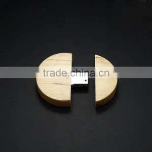 Hotsell Wooden/Bamboo Usb 2.0 in Round Shaped Wood Usb thumbnail-1