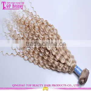 7A Unprocessed Brazilian Blonde Curly Hair Extensions Jerry Curly Virgin Hair Bundles 613# Blonde Hair thumbnail-6